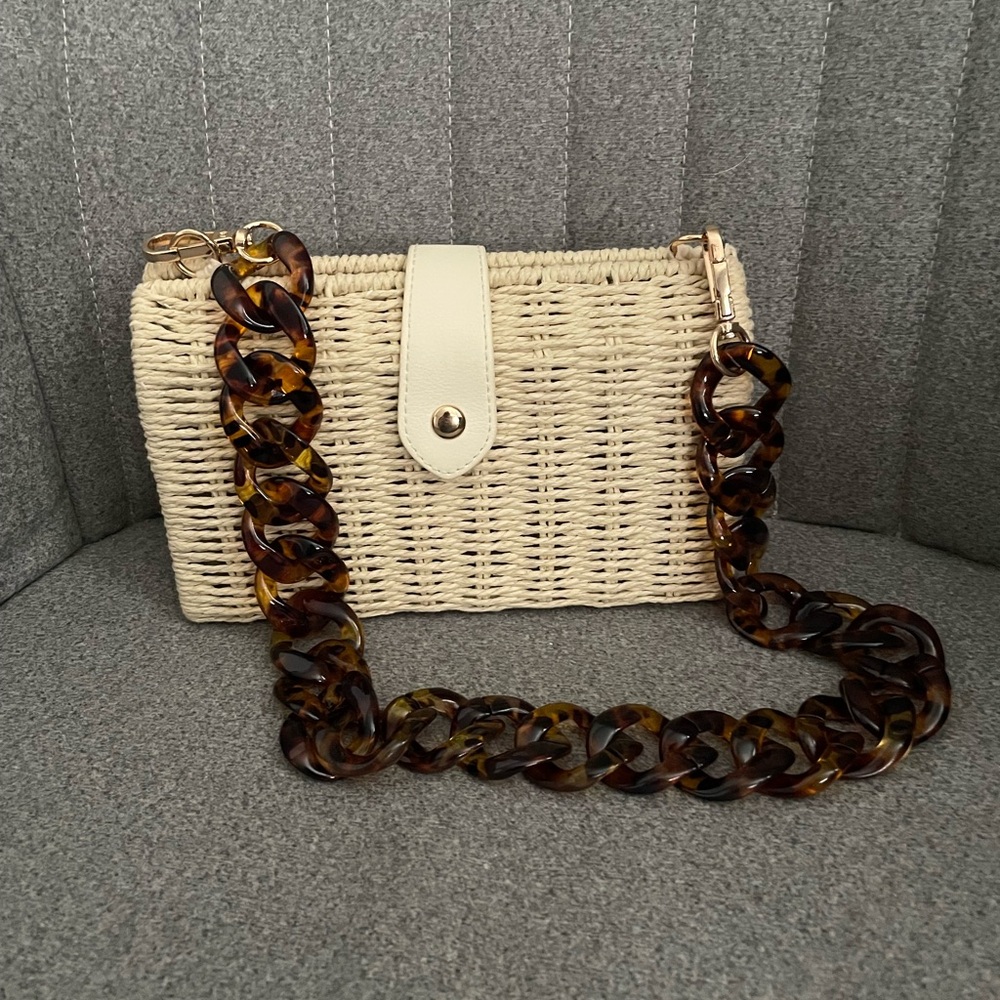 A New Day, straw clutch with interchangeable handles!